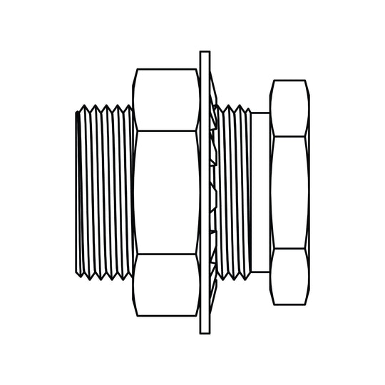 3300 - BH - 06 - 1.31 Pipe Bulkhead Coupling, Brass - GetHydraulics.com