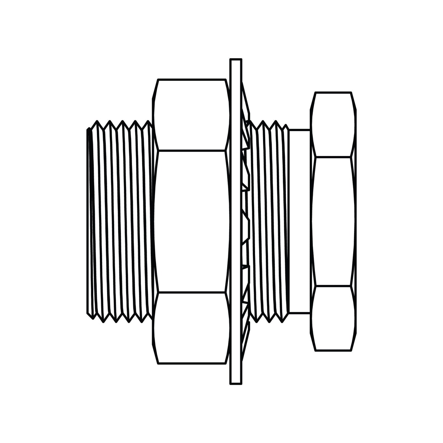 3300 - BH - 12 - 1.5 Pipe Bulkhead Coupling, Brass - GetHydraulics