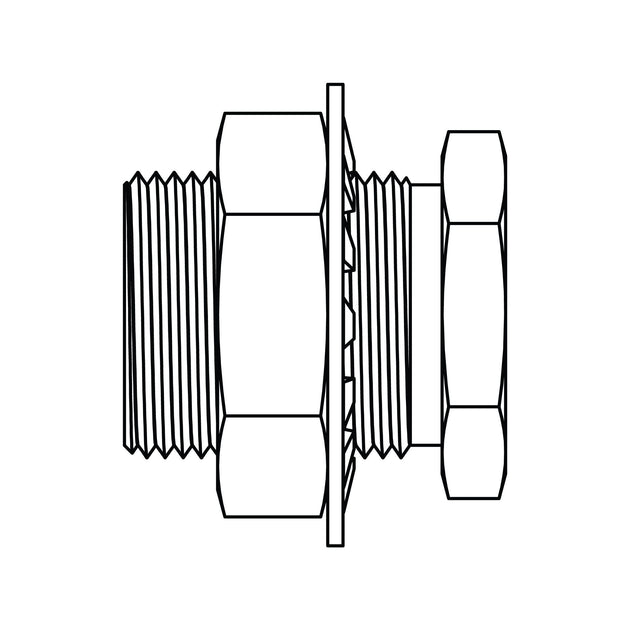 3300 - BH - 12 - 1.5 Pipe Bulkhead Coupling, Brass - GetHydraulics.com