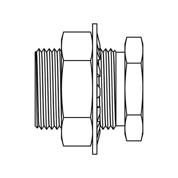 3300-BH-02-1.5 Pipe Bulkhead Coupling, Brass