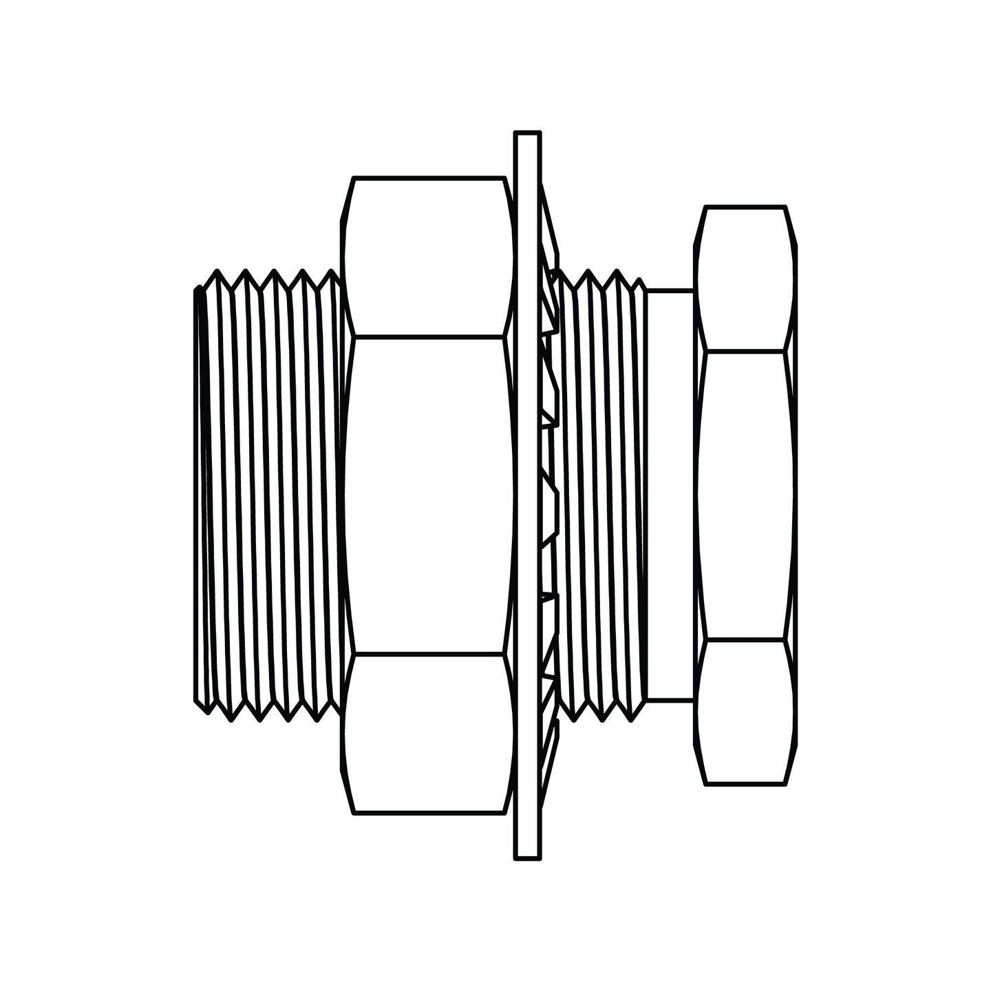 3300-BH-04-0.94 Pipe Bulkhead Coupling, Brass