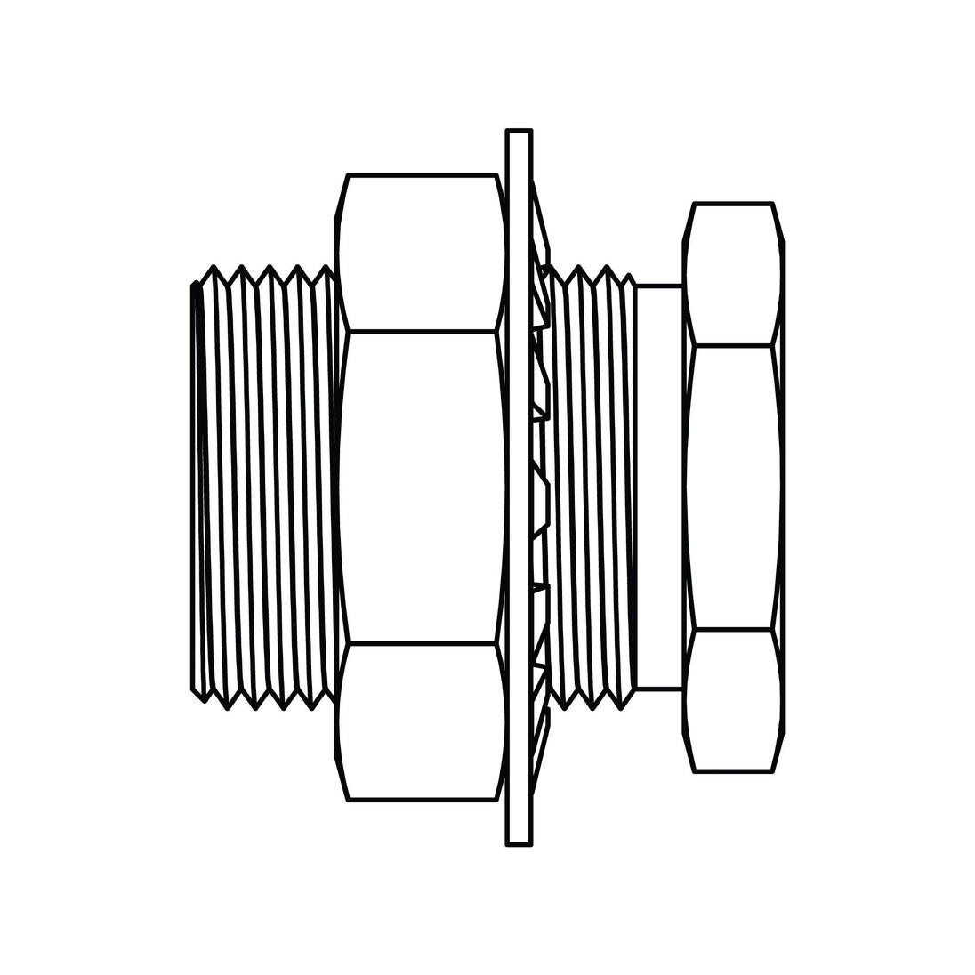 3300-BH-12-1.5 Pipe Bulkhead Coupling, Brass