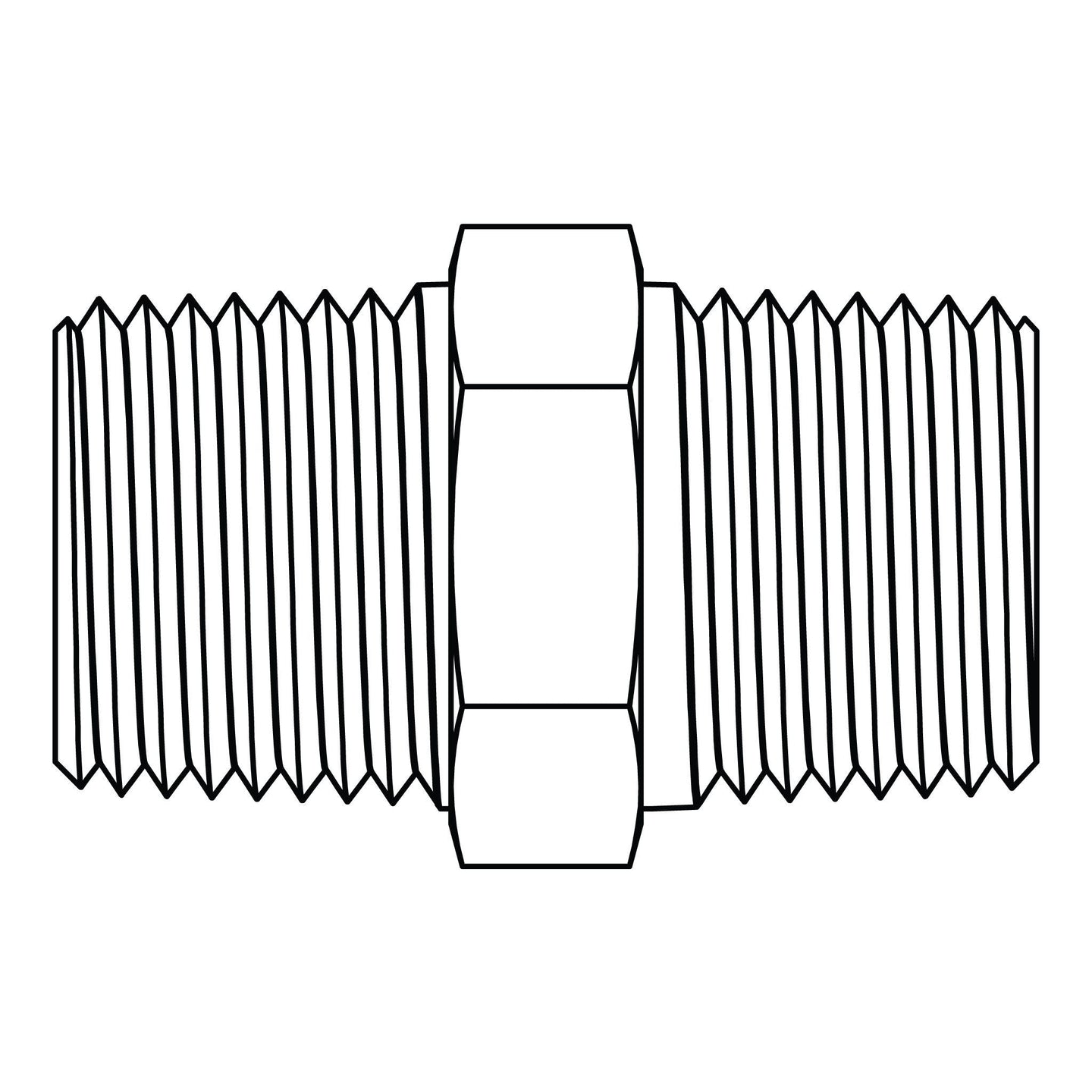 3325 - 08 - 06 Hex Pipe Nipple, Brass - GetHydraulics