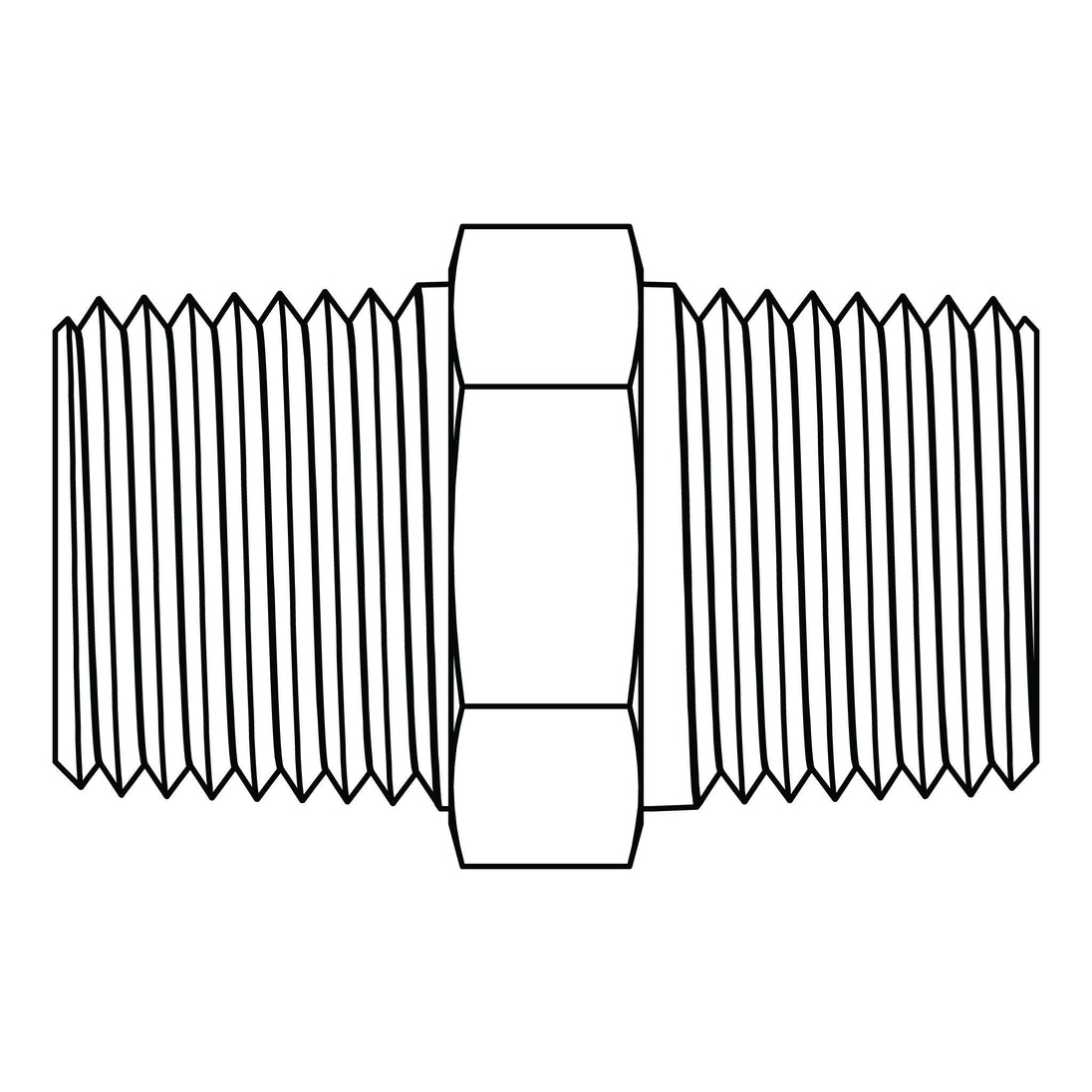 3325 - 16 - 12 Hex Pipe Nipple, Brass - GetHydraulics