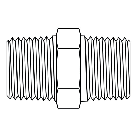 3325 - 32 - 24 Hex Pipe Nipple, Brass - GetHydraulics.com