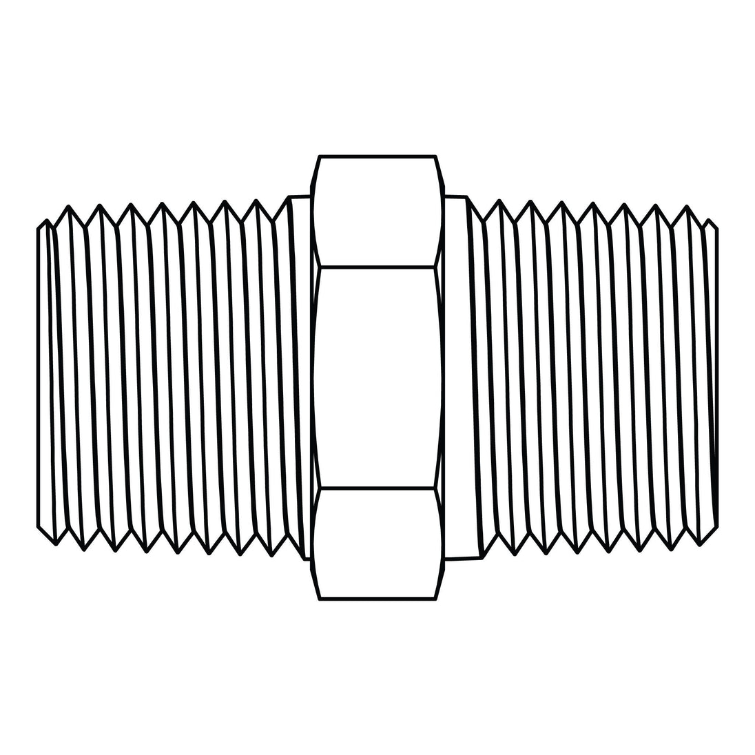 3325-08-06 Hex Pipe Nipple, Brass