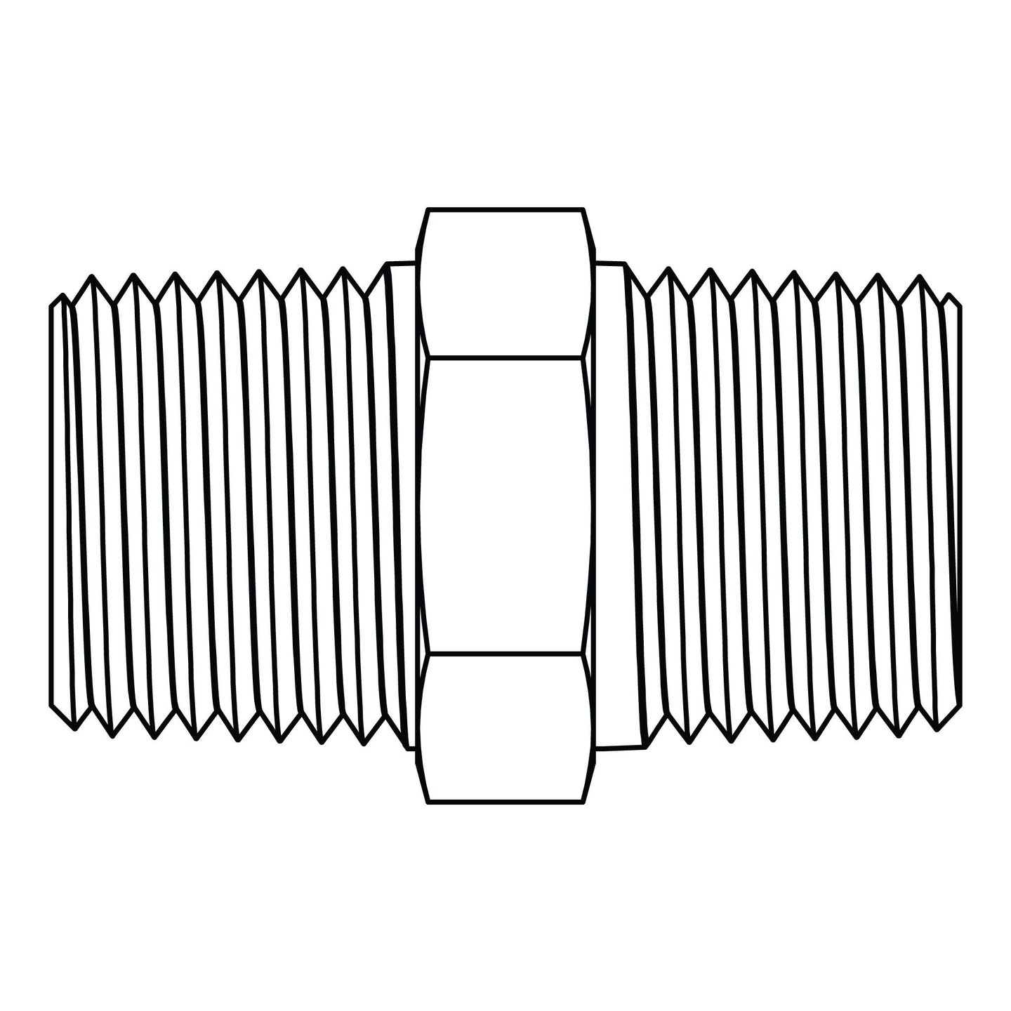 3325-08-06 Hex Pipe Nipple, Brass