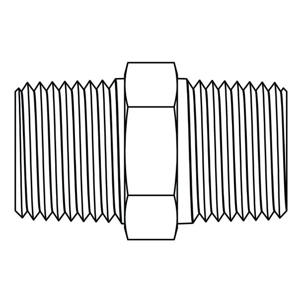 3325-32-24 Hex Pipe Nipple, Brass