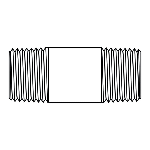 3327 - 08 - 08 - 5.5 Long Pipe Nipple, Brass - GetHydraulics.com
