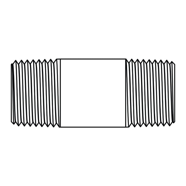 3327 - 16 - 16 - 18.0 Long Pipe Nipple, Brass - GetHydraulics