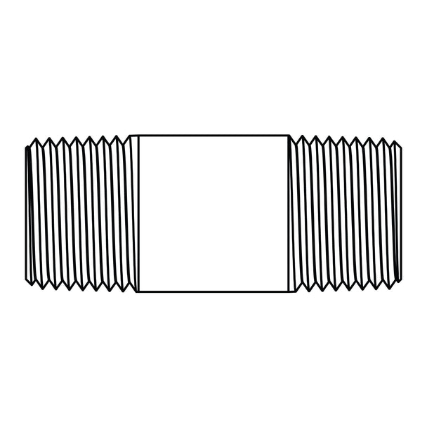 3327-02-02-4.0 Long Pipe Nipple, Brass