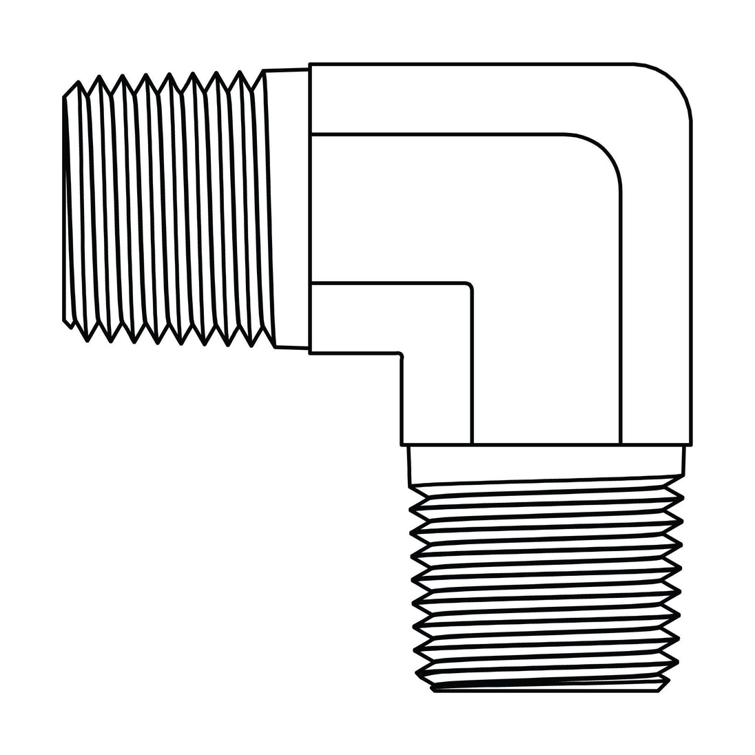 3390 - 08 - 08 Pipe Elbow 90°, Brass - GetHydraulics