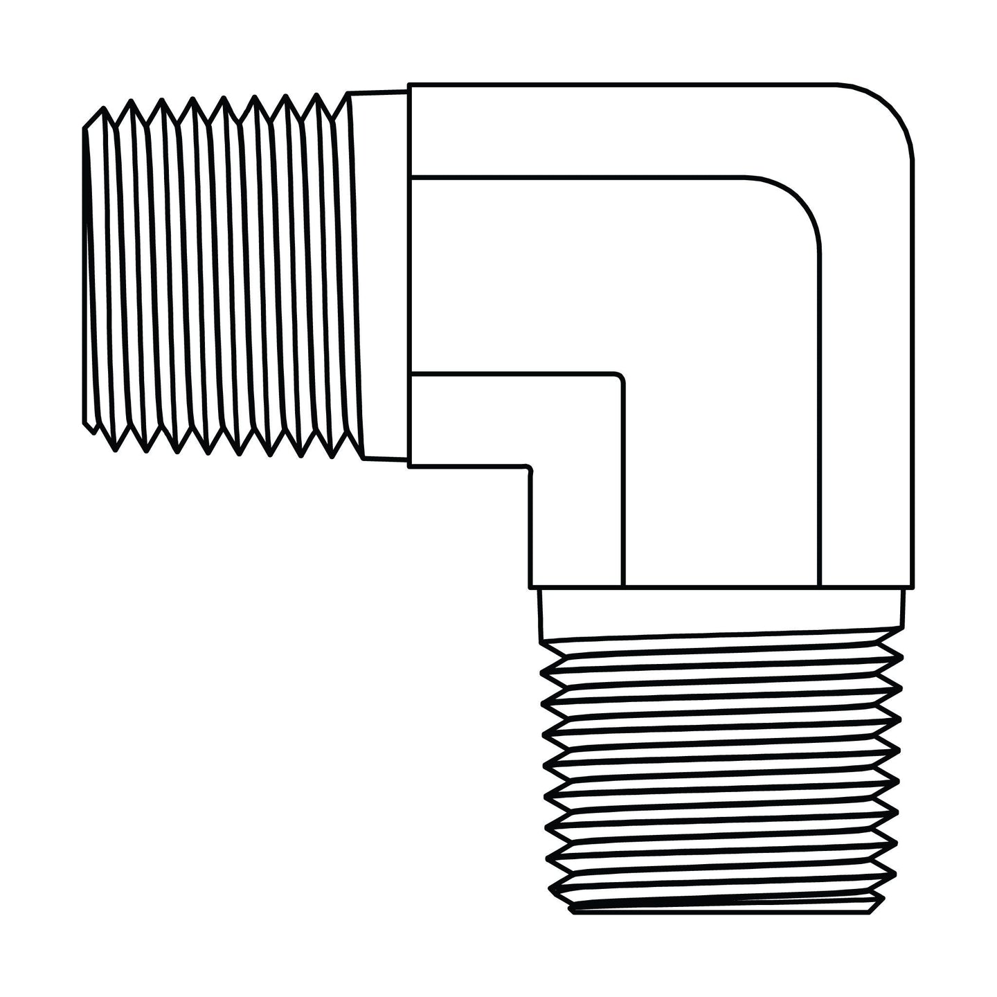 3390 - 08 - 08 Pipe Elbow 90°, Brass - GetHydraulics