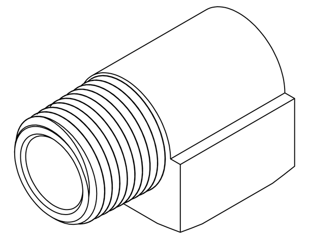 3400 - 04 - 04 - W Street Pipe Elbow Short 90°, Brass - GetHydraulics