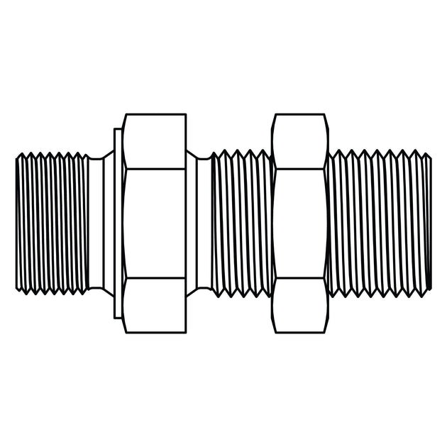 3421 - 02 - 02 BSPP Bulkhead Union - GetHydraulics.com