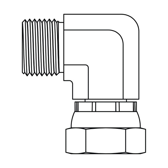 3436 - 04 - 06 BSPP to BSPP Swivel Elbow 90 - GetHydraulics.com