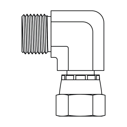 3437 - 08 - 06 BSPP to JIC Swivel Elbow 90 - GetHydraulics.com