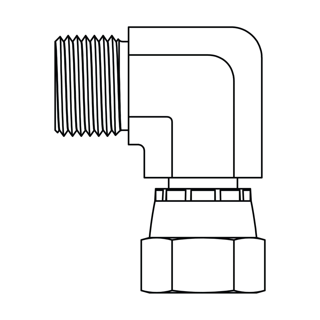 3437 - 08 - 08 BSPP to JIC Swivel Elbow 90 - GetHydraulics.com