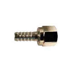 34502 Hose Stem and Swivel Nut, 5/16 x 1/4 in Barbed x Female Flared, Stainless Steel, Chrome - Plated - GetHydraulics.com