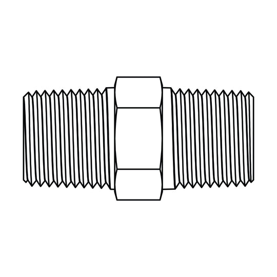 3520 - 08 - 08 BSPT Hex Nipple - GetHydraulics.com