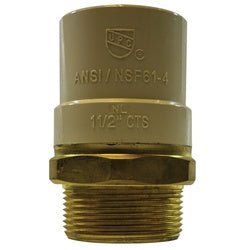 35417LF Adapter, 1 - 1/2 in CPVC x 1 - 1/2 in MIP, Brass - GetHydraulics.com