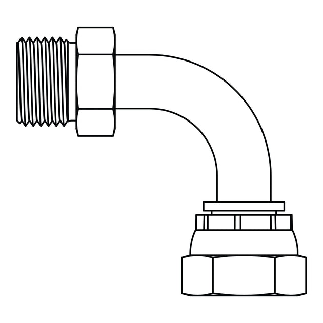 3701 - 12 - 12 BSPP to BSPP Swivel Elbow 90 Bent Tube - GetHydraulics.com