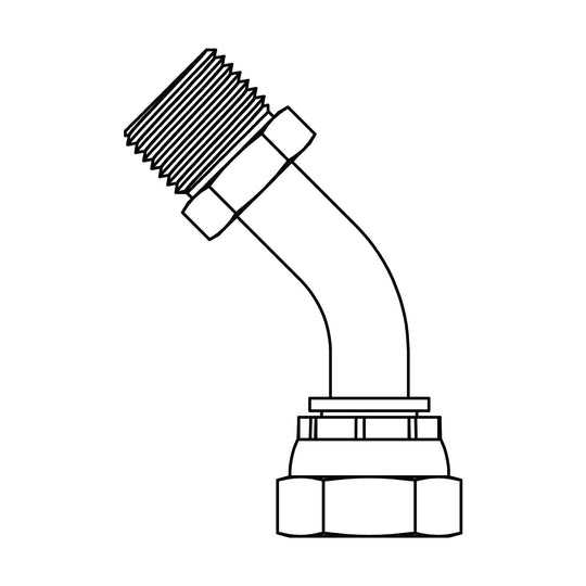 3702 - 06 - 06 BSPP to BSPP Swivel Elbow 45 Bent Tube - GetHydraulics.com
