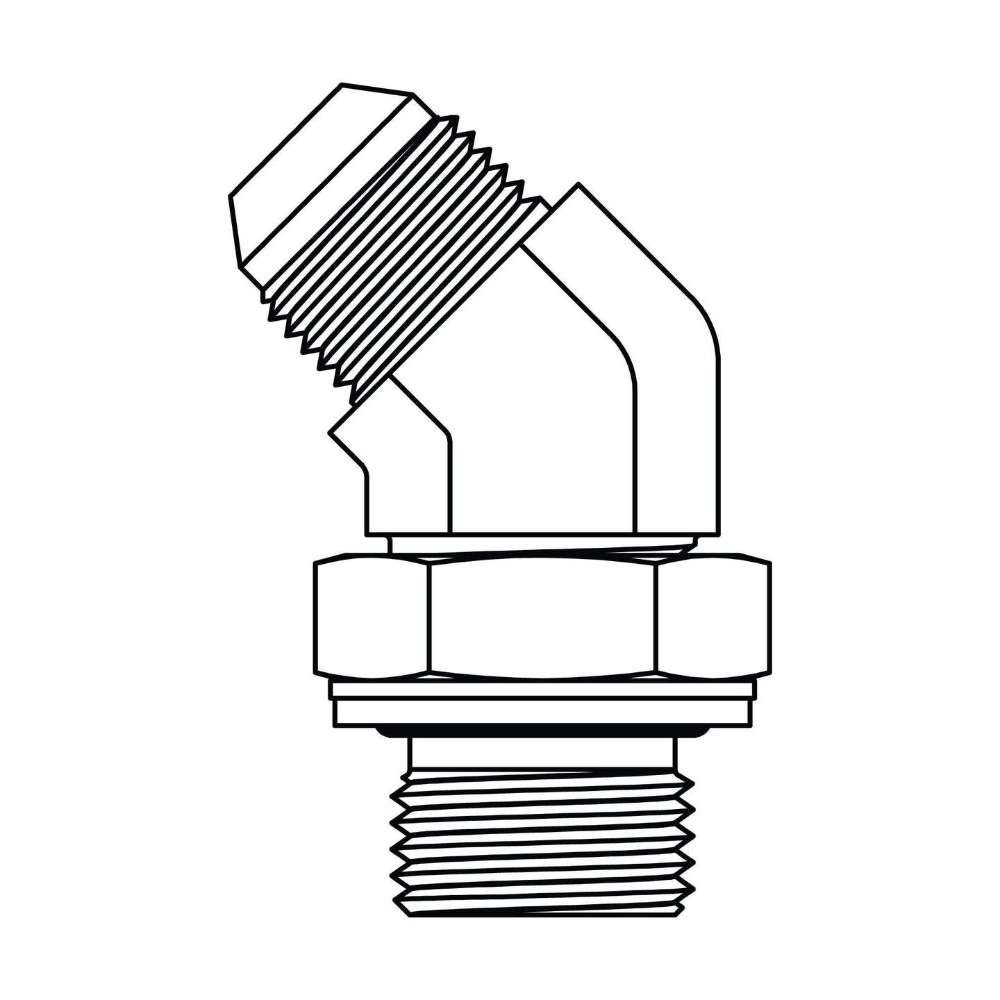 3802 - 04 - 02 JIC to BSPP Elbow 45 - GetHydraulics.com