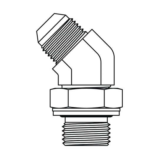 3802 - 04 - 02 JIC to BSPP Elbow 45 - GetHydraulics.com