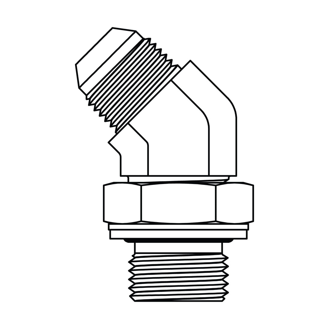 3802 - 08 - 06 JIC to BSPP Elbow 45 - GetHydraulics.com