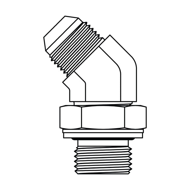 3802 - 08 - 08 JIC to BSPP Elbow 45 - GetHydraulics.com