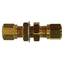 38031 Bulkhead Air Brake Union, 5/8 in 5/8 in, Brass - GetHydraulics.com