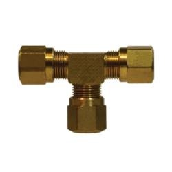 38046 Tee, 1/2 in Tube OD x 1/2 in Tube OD x 1/2 in Tube OD, Brass - GetHydraulics.com