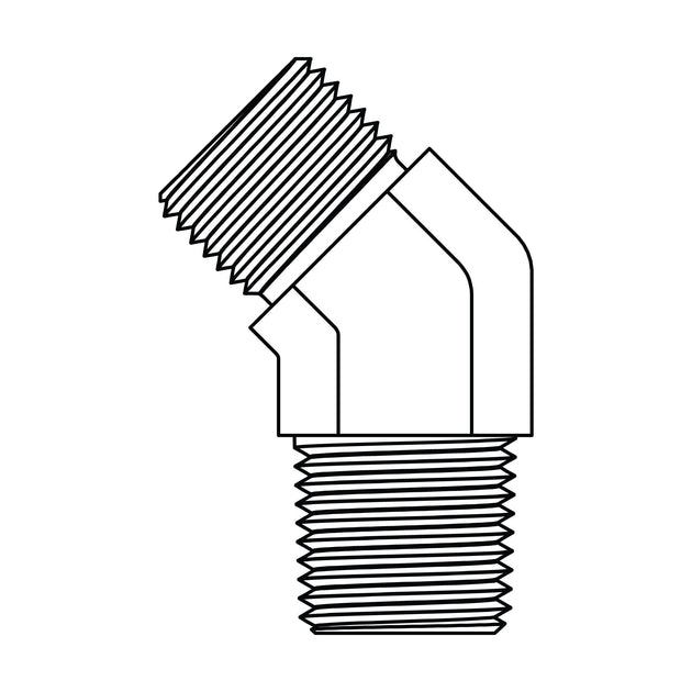 3807 - 04 - 04 BSPP to BSPT Elbow 45 - GetHydraulics.com