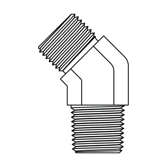 3807 - 04 - 06 BSPP to BSPT Elbow 45 - GetHydraulics.com