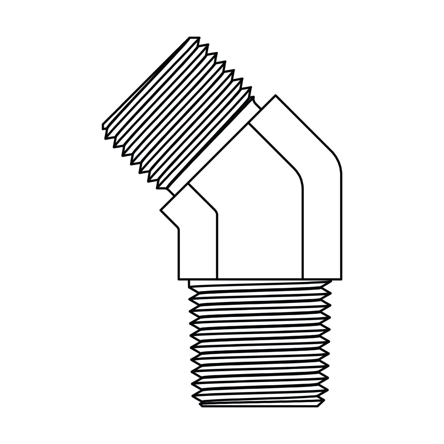 3807 - 06 - 06 BSPP to BSPT Elbow 45 - GetHydraulics.com