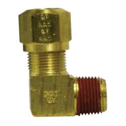 38096 90 deg Elbow, 3/16 in Push - In Tube x 1/4 in MNPTF, Brass - GetHydraulics.com