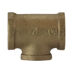 38106 - 161608 Pipe Reducing Tee, 1 in FPT x 1 in FPT x 1/2 in FPT, Bronze - GetHydraulics.com