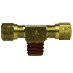 38132 Branch Tee, 3/8 in Tube OD x 1/4 in Tube OD x 1/4 in MNPTF, Brass - GetHydraulics.com
