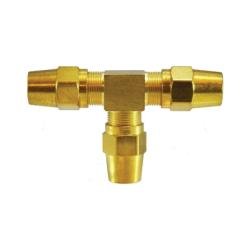 38188 Tee, 1/4 in Tube OD x 1/4 in Tube OD x 1/4 in Tube OD, Brass - GetHydraulics.com