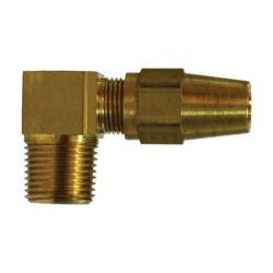 38246 90 deg Elbow, 5/8 in Tube OD x 1/2 in Male NPTF, Brass - GetHydraulics.com