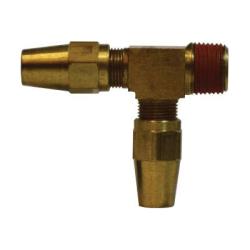 38267 Run Tee, 3/8 in Tube OD x 3/8 in MIP x 3/8 in Tube OD, Brass - GetHydraulics.com