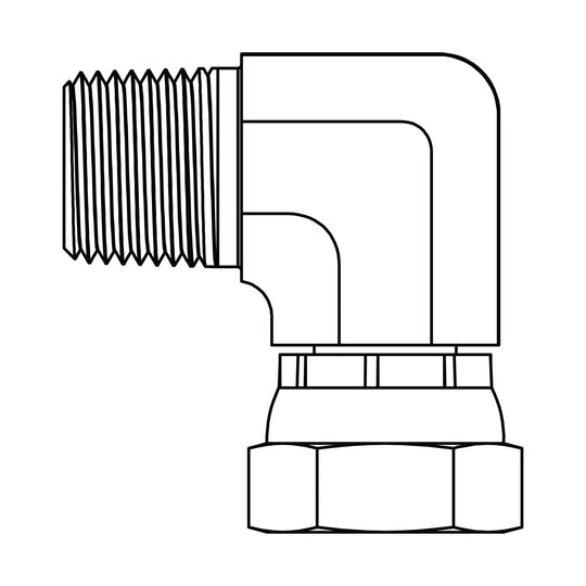 3827 - 02 - 02 BSPT to BSPP Swivel Elbow 90 - GetHydraulics.com