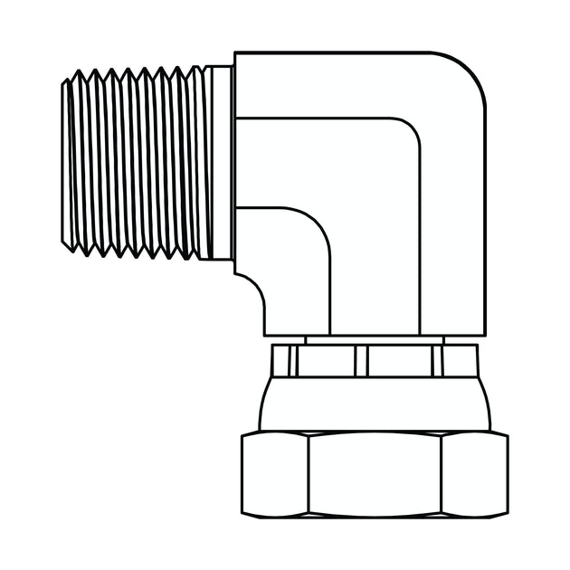 3827 - 06 - 06 BSPT to BSPP Swivel Elbow 90 - GetHydraulics.com