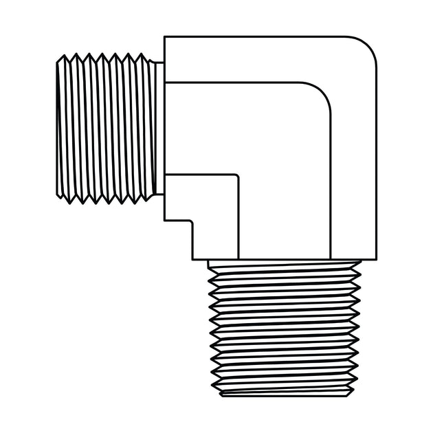 3828 - 02 - 02 BSPP to Pipe Elbow 90 - GetHydraulics.com