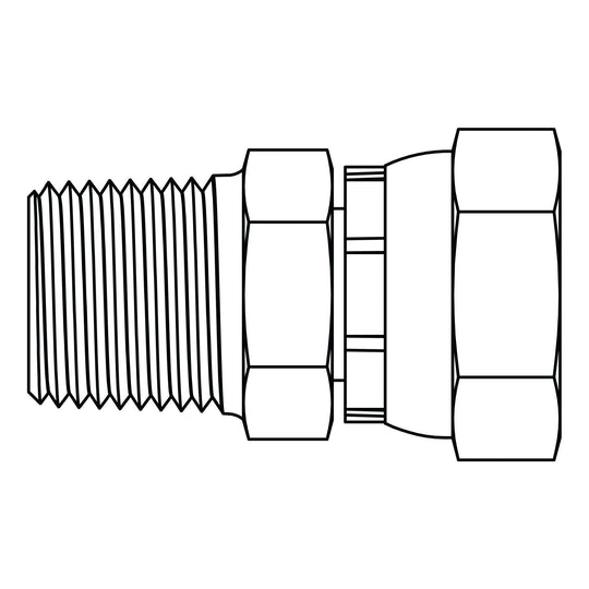 3832 - 02 - 02 Pipe to BSPP Swivel - GetHydraulics.com