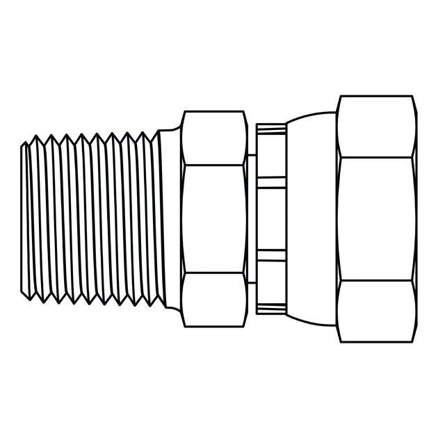 3832 - 02 - 02 Pipe to BSPP Swivel - GetHydraulics.com