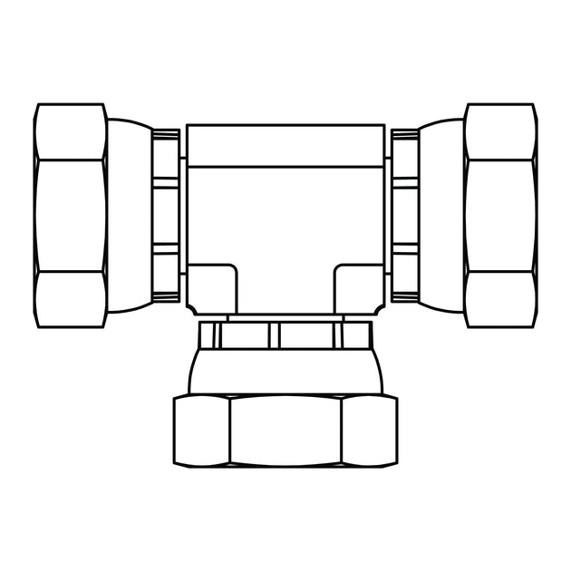 3853 - 02 - 02 - 02 BSPP Swivel Union Tee - GetHydraulics.com