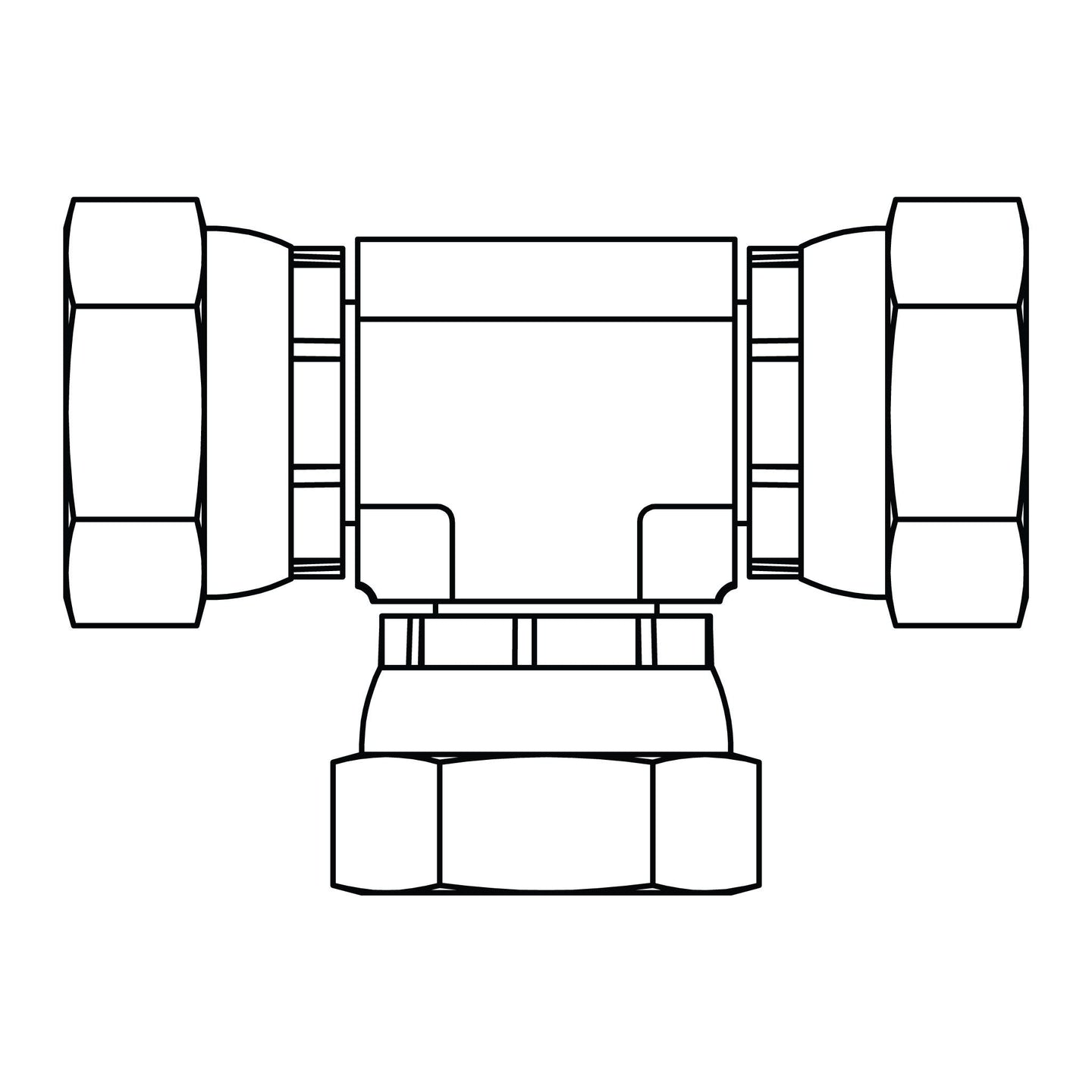 3853 - 08 - 08 - 08 BSPP Swivel Union Tee - GetHydraulics.com