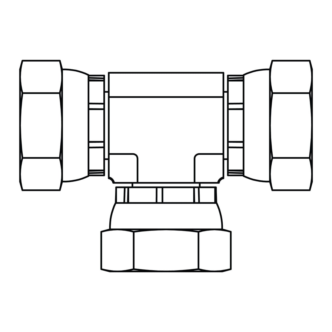 3853 - 20 - 20 - 20 BSPP Swivel Union Tee - GetHydraulics.com